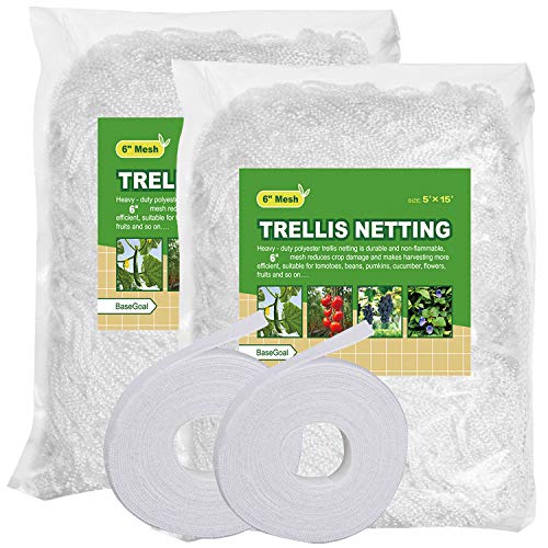 BaseGoal 6in Mesh Trellis Netting, 5x15ft, 2 Pack - size: 6" Mesh