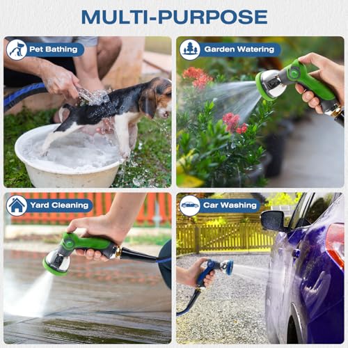 Lightweight Garden Hose 50 ft, Flexible Kink-Free Water Hose - color: black-blue, size: 50 FT