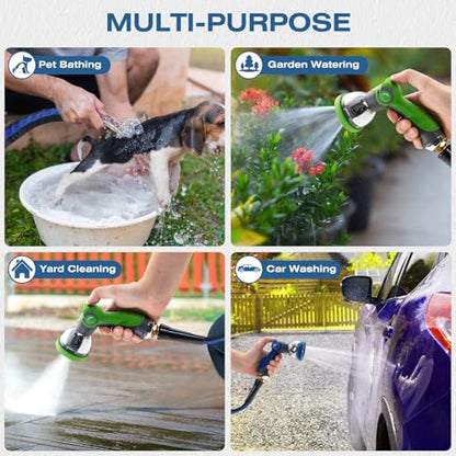 Lightweight Garden Hose 50 ft, Flexible Kink-Free Water Hose - color: black-blue, size: 50 FT