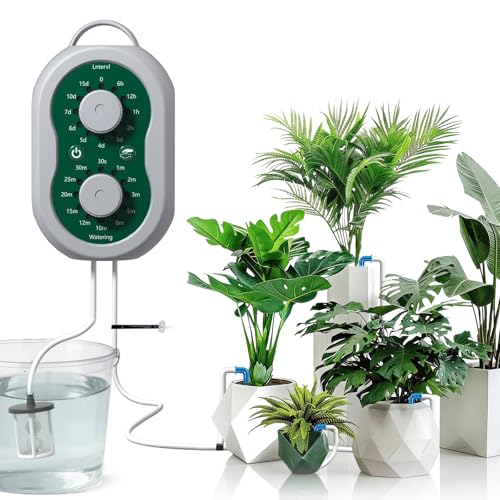 Automatic Drip Irrigation System for Garden with USB & Timer, 50FT Plant Watering Devices for 15 Pots, IP65 Waterproof 2200mAh Watering System for Indoor Outdoor Lawn Farm Greenhouse Balcony Patio