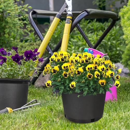 2 gallon Plant Nursery Pot 10-Pack 2 Gallon Short Plastic Garden Planter Pots Flower Seedling Injection Molded Container Seed Starting Pot Set for Indoor Outdoor Plants Seedlings Vegetables Black - size: Short 2 Gallon