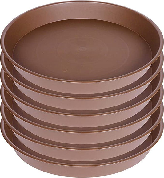 6 Pack Plant Saucer Tray, 4 5 6 8 10 12 13 15 17 19 inch Plant Saucers, Heavy Duty Plastic Plant Drip Trays for Indoors, Flower Plant Water Tray, Plant Trays for Pots Base (6 inch, Chocolate) - color: Chocolate, size: 6"