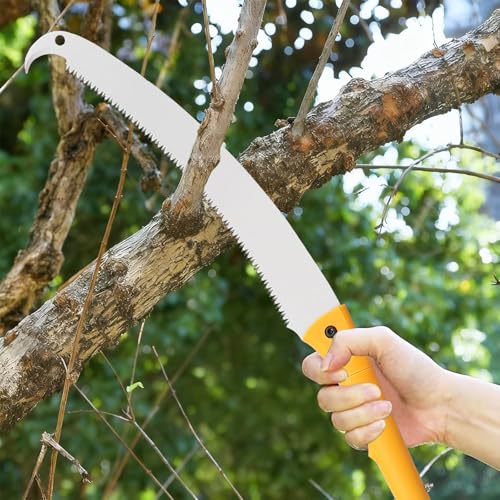 Pole Saws for Tree Trimming, 13.2FT Long Extension tree trimmer pole saw, Lightweight Manual Pruning Saw with Mn Steel Blade, Tree Branch Trimmer for Yard, Garden, Patio - size: 13.2FT