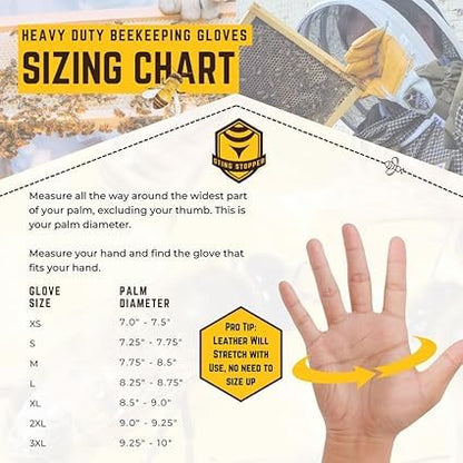 Sting Stopper Heavy Duty Beekeeping Gloves, White, Medium - color: White, size: Medium