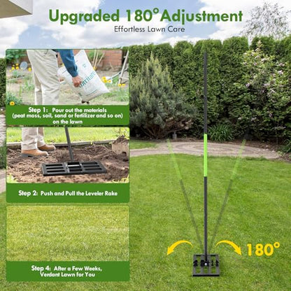 Seeutek Lawn Leveling Rake, 17” x 10” Ground Leveler - size: 17"*10"