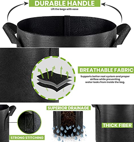 Gardenera Bulk Aeration Planters - 100-Pack 2 Gallon Fabric Grow Bags with Handles, Suitable for Growing Trees, Shrubs, and Perennials - color: 100-pack, size: 2 Gallons