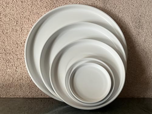 9 Inch Large Ceramic Saucer - Drainage Tray for Plant Pot (Matte White) - color: White, size: 9 Inch