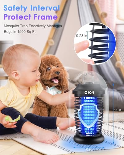 Bug Zapper Outdoor, Electric Plug-in Mosquito Zapper with 15W UV Light - color: black