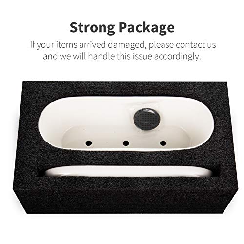 E-liu 11 Inch Oval Ceramic Planter Pot with Drainage Hole Saucers - color: White, size: 11 inch Single
