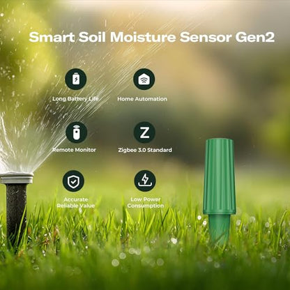 THIRDREALITY Smart Soil Moisture Sensor Gen2, Zigbee hub Needed, Enhanced Signal Stability, Capacitive Moisture Monitoring, Garden Planting, Compatible with Hubitat, SmartThings, Home Assistant, Homey - style: 1 Pack