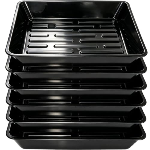 6 Pack 4" Square Plant Saucer Water Catcher, Sturdy Plastic Tray for Potted Plants Indoors, Black - color: Black, size: 4" - 6 Pack