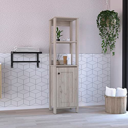 Patio Storage Outdoor Cabinet - color: Grey - 15.70 X 15.70 X 59.30 Inch