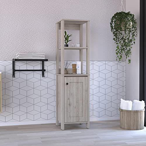 Patio Storage Outdoor Cabinet - color: Grey - 15.70 X 15.70 X 59.30 Inch