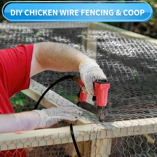 48'' x 150' Black Chicken Wire Mesh Fence, 19 Gauge Galvanized Poultry Netting and 1 inch Garden Mesh Fence Roll, Chicken Wire for Floral Arrangements/Crafts/Farm/Livestock/Pet Protection - size: 19 gauge 48'' x 150'