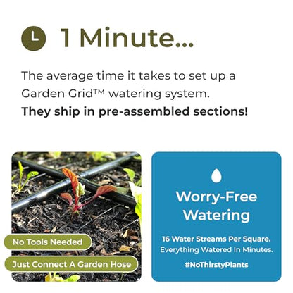 Garden Grid 2x4 | Garden Drip Irrigation System for Raised Beds | Pre-Built - size: 2x4, style: Standard