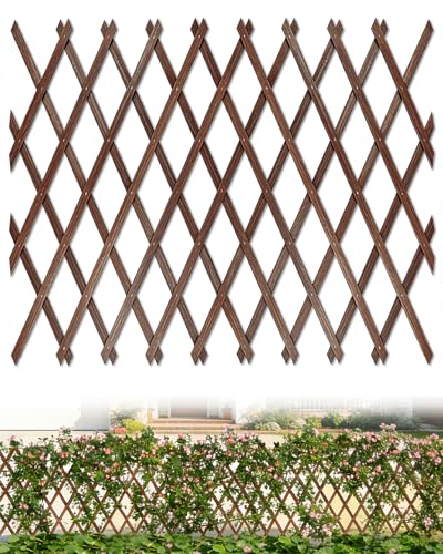 Expandable Wooden Lattice Fence Panel, 1 Pack, 3.2 x 6.1 Ft - color: 1 Pack, size: 3.2 x 6.1 ft