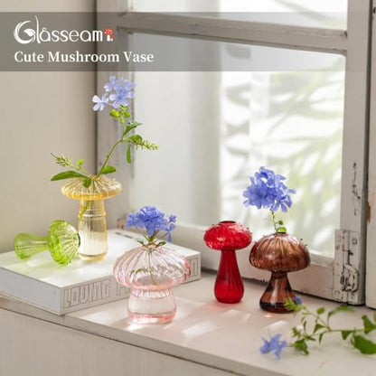 Glasseam Mushroom Plant Propagation Station: 5 Pcs Glass Mini Terrarium - color: Colorful, size: 5
