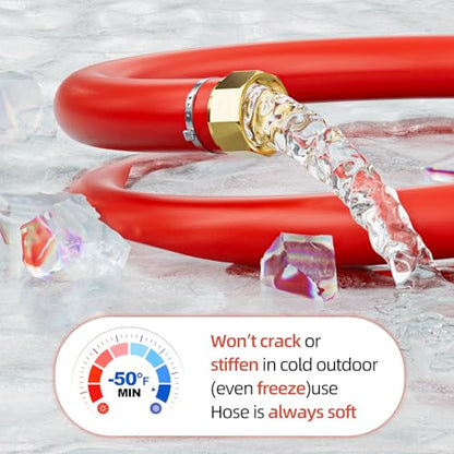 SPECILITE 1" x 10FT Hot/Cold Short Leader Garden Water Hose, -50℉-190℉ - size: 10FT 1" ID Male to Female