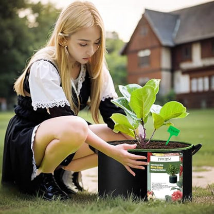 3-Pack 20 Gallon Grow Bags, Thickened Nonwoven Fabric Pots with Handles,Sturdy Garden Planters Aeration Gardening Container to for Plants, Vegetables, and Flowers