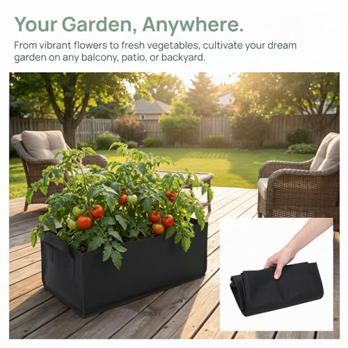 Grow Bags with Handles, Breathable Fabric Raised Garden Bed Planters for Vegetables, Flowers, Tomatoes, Potatoes and Outdoor Garden Planting(L) - size: Large