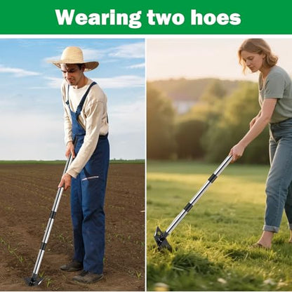 Weed Puller Tool with Long Handle,2-in-1 Heavy-Duty Weed Rake-60 Adjustable,Handle Hoe Garden Tools for Planting,Loosening Soil,Patio,Yard, Garden and Lawn