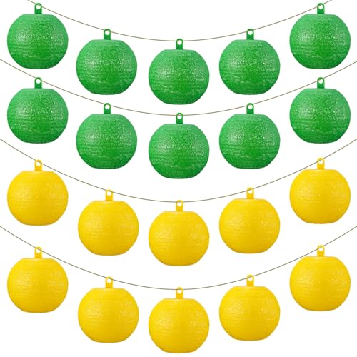 Qualirey 20 Pcs Sticky Fruit Fly Trap Ball Adhesive Fly Catching Ball Sticky Glue Fly Gnat Wasp Hornet Mosquito Bugs Flying Insects Trap Ball Traps (Green, Yellow) - color: Green, Yellow, size: Flat Top