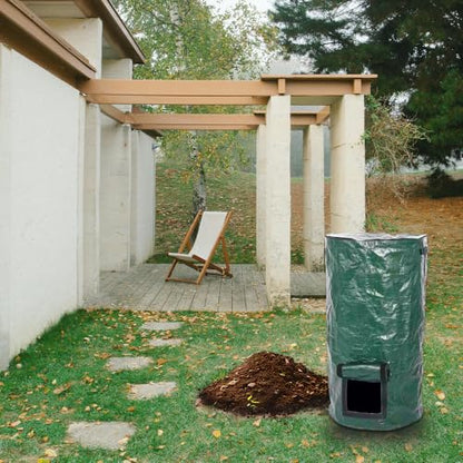 2 Pcs Collapsible Garden Compost Bin, Yard Waste Container Bags, Countertop Compost Tumbler Bin with Lid Kitchen and Outdoor, Outdoor Composting & Yard Waste Bins