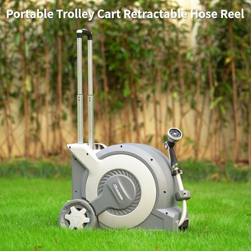 Portable Trolley Cart Retractable Garden Hose Reel 1/2"x 100FT