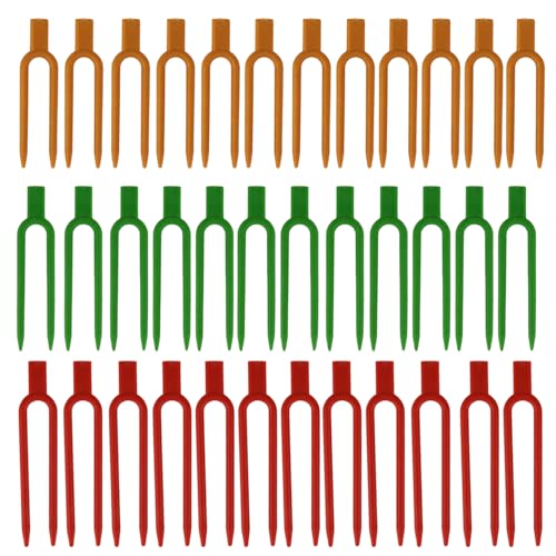 120 Pcs Plastic Strawberry Plant Support Pins Plant Clips Garden Pins for Plant Cutting,3 Colors U-Shaped Anchor Clips for Cuttings, Strawberry Runners While They Root - color: Red Yellow Green-2.36"