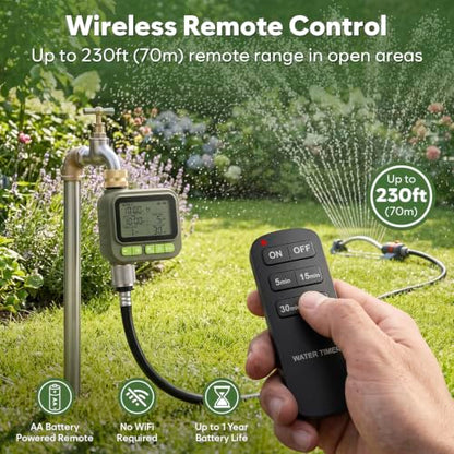1 Zone Water Timer with Brass Inlet Outlet, Sprinkler Timer for Garden Hose - size: 1 Outlet