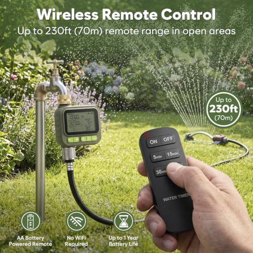 1 Zone Water Timer with Brass Inlet Outlet, Sprinkler Timer for Garden Hose - size: 1 Outlet