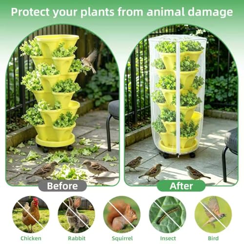 2PCS 39"X20" Garden Netting for Vertical Planters Strawberry Planter Cover