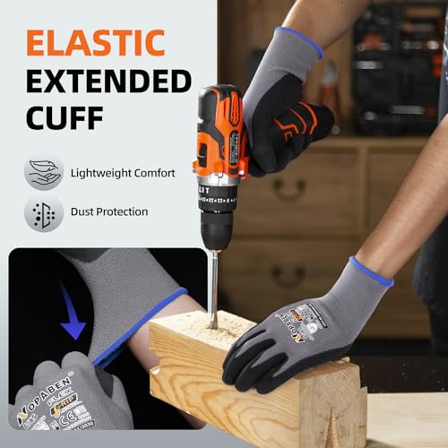 7 Pairs Safety Work Gloves Seamless Nylon Knit MicroFoam Nitrile Coated - size: X-Large, style: 7 Pairs,red