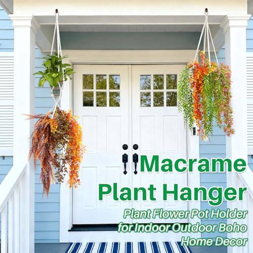 RAINFLOW Macrame Plant Hangers 5 PCS, Hanging Plant Holder Set