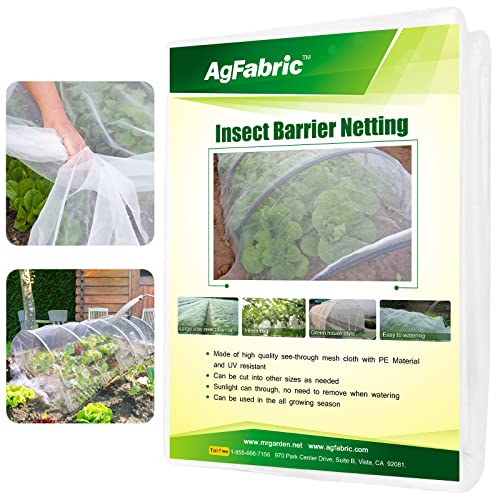 Agfabric Garden Netting 5'x10' Insect Pest Barrier Bird Netting for Garden Protection,Row Cover Mesh Netting for Vegetables Fruit Trees and Plants,White - size: 5'x10'
