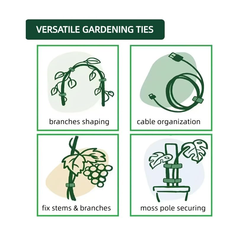 Adjustable Reusable Nylon Plant Ties with Metal Eyelets, Anti-Slip Garden Straps for Climbing Vegetables and Flower Fixing (green) - color: Green