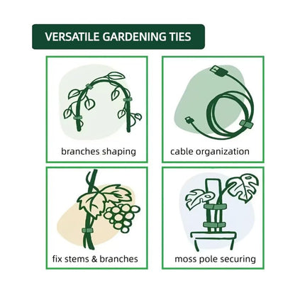 Adjustable Reusable Nylon Plant Ties with Metal Eyelets, Anti-Slip Garden Straps for Climbing Vegetables and Flower Fixing (green) - color: Green