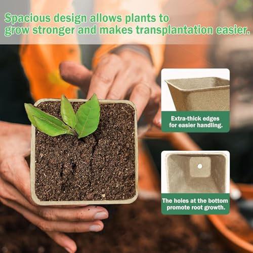 Peat Pots, 122 Pack 3.15 Inch Seed Starter Pots for Seedlings - size: 122 Pcs