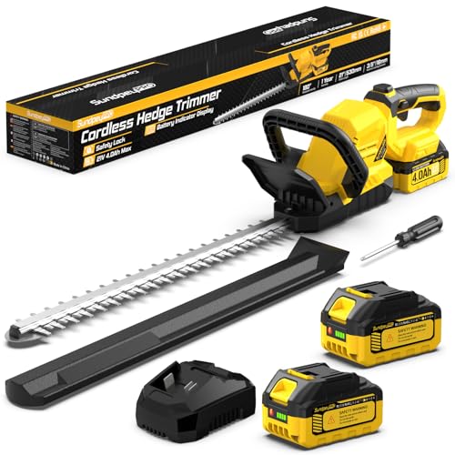 21-in 21V Cordless Battery Powered Electric Hedge Trimmer Yellow - color: Yellow