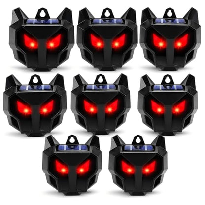 Solar Nocturnal Animal Repeller Outdoor with Predator Eyes Auto Activate Predator Deterrent Guard Lights for Coyote Skunk Deer Fox Raccoon,Nighttime Protection for Chicken Coop Yard Garden, 8 Pack