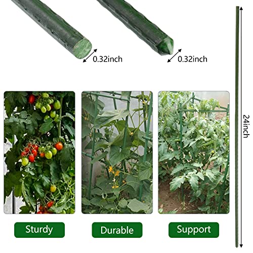 Garden Plant Stakes, 24 Inch 2Ft Steel Plant Stick Support, 25 Pack - size: 24 Inch