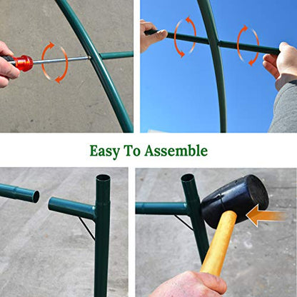 Multi-Size Large Garden Support Arch Frame Climbing Plant Arch Arbor for Flowers/Fruits/Vegetables (9.8ft x 7ft x 7.2ft) - size: 9.8 ft x 7 ft x 7.2 ft