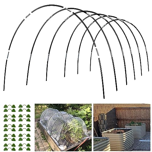 Garden Hoops Grow Tunnel, 6 Sets of 7FT Greenhouse Row Cover Hoops, 30pcs