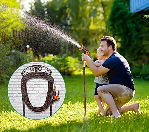 TomCare Garden Hose Holder, Heavy Duty 150 ft Capacity Hose Hanger - color: Bronze, size: M（13.2“ x 5.7” x 7"）