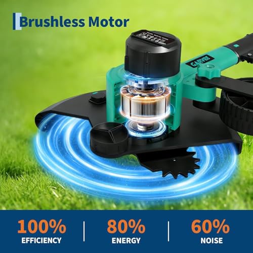 20V Cordless Lawn Edger, 9" Blade with 4.0Ah Battery & Charger, Brushless Electric Edger, 3 Adjustable Cutting Depths, Ergonomic Adjustable Handle, Lightweight Lawn Tool for Sidewalk