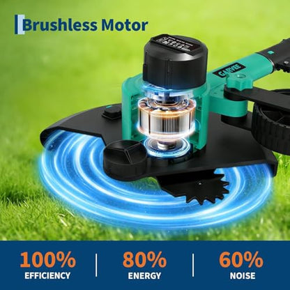 20V Cordless Lawn Edger, 9" Blade with 4.0Ah Battery & Charger, Brushless Electric Edger, 3 Adjustable Cutting Depths, Ergonomic Adjustable Handle, Lightweight Lawn Tool for Sidewalk