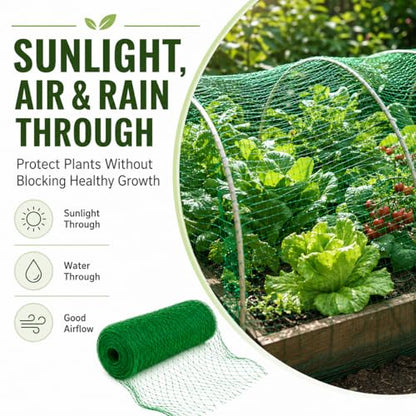 Garden Netting, 13 x 50 FT Bird Netting for Garden Plant Protection, Reusable Fine Mesh for Fruit Trees, Vegetable Plants, Blueberry Bushes, Raised Beds, Chicken Coop (13x50ft) - size: 13X50FT