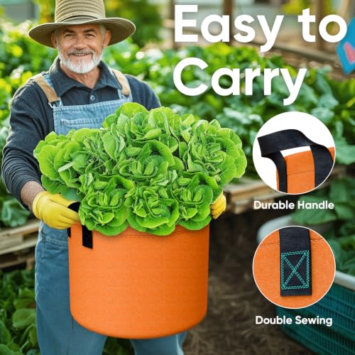 7 Gallon Potato Grow Bags: 6Pack Garden Bags with Flap for Growing Potatoes - size: 7 Gallon