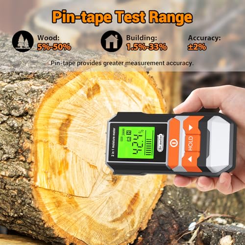 Dr.meter 2 in 1 Pin & Pinless Wood Moisture Meter for Wood Drywall