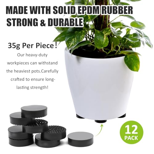 12 Pack Invisible Pot Feet, Solid Rubber Pots Risers - color: 12 Pcs
